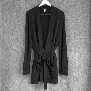 Gap Wool Blend longline cardigan / sweater robe Dark Charcoal Heather Grey M/L